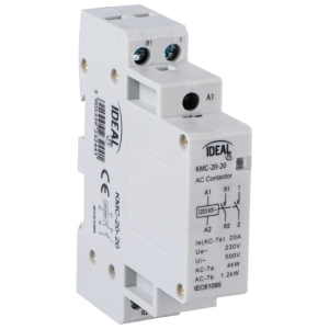 CONTATTORE MODULARE 1 N.O. + 1 N.C. DIN 220VAC 7-20A 1,2-4KW