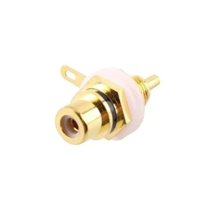CONNETTORE RCA DORATO FEMMINA DA PANNELLO NERO