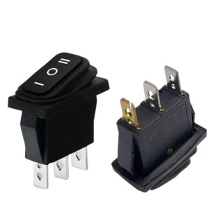INTERRUTTORE A BILANCIERE A SOFFIETTO 3 CONTATTI IP65 15A 250VAC NERO 33x16mm