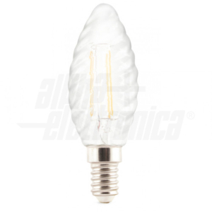 LAMPADINA LED TORTIGLIONE SATINATA A FILAMENTO CERAMICO E14 4,5W 2700K 470LM 220VAC