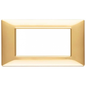 PLACCA ORO LUCIDO IN PLASTICA 4 POSTI VIMAR
