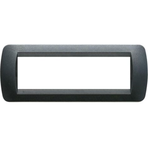 PLACCA ACCIAIO SCURO IN PLASTICA 7 POSTI BTICINO LIVING