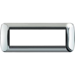 PLACCA CROMO LUCIDO IN PLASTICA 7 POSTI BTICINO LIVING