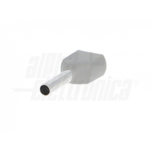 TERMINALE A BUSSOLA PREISOLATO DOPPIO PER CAVO 0,75mm² AWG20 GRIGIO