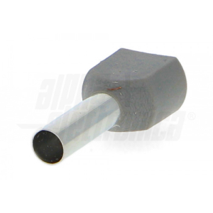 TERMINALE A BUSSOLA PREISOLATO DOPPIO PER CAVO 4mm² AWG12 GRIGIO