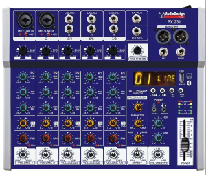 AUDIODESIGN PRO MIXER PROFESSIONALE 5CH (2 MONO+3 STEREO) USB BLUETOOTH 24 EFFETTI DSP 5VDC