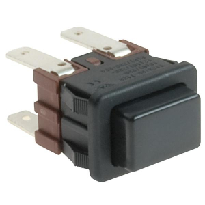 INTERRUTTORE A PULSANTE BIPOLARE LUMINOSO ROSSO CON FASTON 250VAC 10A QUADRATO