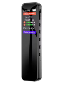 SPY REGISTRATORE VOCALE DIGITALE RICARICABILE FUNZIONE VOX ANC MICROSD MAX 128GB 1536Kbps