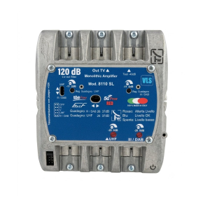CENTRALINO TV AMPLIFICATORE TELEALIMENTATO 1 IN 120 dBuV VLS 37dB VHF 37dB UHF 5 OUT 120dB 5G
