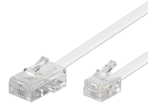 CAVO TELEFONICO MODULARE DA SPINA RJ45 A SPINA 4/6 POLI RJ11 3mt BIANCO