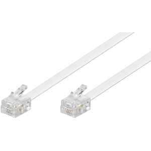 CAVO TELEFONICO MODULARE PIATTO RJ11 6P4C BIANCO 10mt