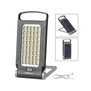 LAMPADA LED PIEGHEVOLE PORTATILE RICARICABILE USB CON PANNELLO SOLARE 6500K 200-500LM