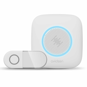 CAMPANELLO WIRELESS A BATTERIE CON LED PORTATA 200mt MAX 8 SUONERIE BIANCO AVIDSEN