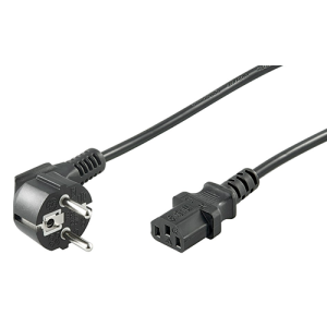 CAVO ALIMENTAZIONE DA SPINA SCHUKO 90° A PRESA C14 VDE 220VAC 1,2mt