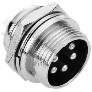 CONNETTORE CIRCOLARE DA PANNELLO SCHERMATO 5 POLI MASCHIO CON GHIERA