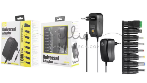 ALIMENTATORE UNIVERSALE REGOLABILE 3V-4,5V-5V-6V-7,5V-9V-12V 1A CON 8 CONNETTORI