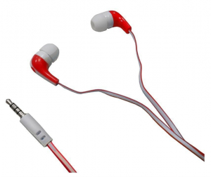 AURICOLARE + MICROFONO + TASTO FINE CHIAMATA COLORE ROSSO - CAVO 1,20MT