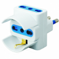 ADATTATORE TRIPLO SPINA 16A 2 PRESE BIPASSO CON SCHUKO BIPASSO TRIVALENTE BIANCO