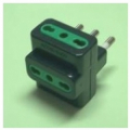 ADATTATORE MULTIPLO SPINA 16A / 3 PRESE 10A/16A NERO