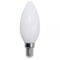 LAMPADA LED CANDELA OLIVA C35 serie Filament Milky, E14, 4W FA320°,6500K,220Vac,LM450,RA 80,35*100mm