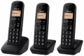 PANASONIC TELEFONO FISSO CORDLESS TRIO BLOCCO INDESIDERATI NERO