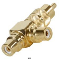 Sdoppiatore di segnale da SPINA  RCA a DOPPIA PRESA RCA 90° PLACCATO ORO