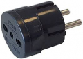 ADATTATORE SPINA SCHUKO 16 A PRESA BIPASSO 10A/16A NERO