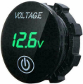 VOLTMETRO DIGITALE da PANNELLO IMPERMEABILE LED VERDE 12/24Vdc Touch ON OFF