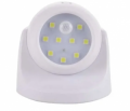 LUCE NOTTURNA DOME ORIENTABILE A BATTERIE CON SENSORE MOVIMENTO E CREPUSCOLARE 25sec.