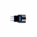 ADATTATORE TRIPLO SPINA 10A 2 PRESE 10A CON SCHUKO NERO