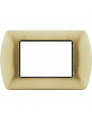 PLACCA ORO OPACO IN PLASTICA 3 POSTI BTICINO LIVING