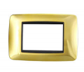 PLACCA ORO LUCIDO IN PLASTICA 3 POSTI BTICINO LIVING