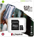 MEMORY CARD MICRO SD C10 SDCS 512GB CANVAS SELECT PLUS 100MB/s - KINGSTON