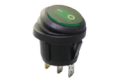 INTERRUTTORE UNIPOLARE A BILANCIERE TONDO 20mm LUMINOSO 220V 6,5A IP65 VERDE