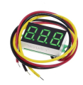 VOLTMETRO DIGITALE 0,36" VERDE DA PANNELLO 3 FILI 3 CIFRE 5V/9V/12V/24V RANGE 0-100VDC