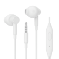 AURICOLARI STEREO IN EAR TASTO RISPOSTA MICROFONO JACK 3,5mm FILO 1,2MT BIANCO