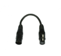 ADATTATORE DMX 110OHM DA XLR 3 PIN FEMMINA A XLR 5 PIN MASCHIO IN METALLO CAVO 14CM NERO ACCU-CABLE