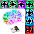 STRISCIA LED RGB SMD ALIMENTATORE CENTRALINA RADIOCOMANDO 133 EFETTI IP65 12VDC 14,4W/mt 2X5mt