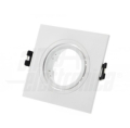 GHIERA AD INCASSO ORIENTABILE QUADRATA 93x93mm PER FARETTI LED GU10 BIANCO FORO 80MM