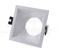 GHIERA AD INCASSO QUADRATA 85x85mm PER FARETTI LED GU10 BIANCO FORO 75mm