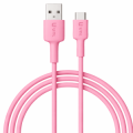 CAVO DA SPINA USB/A A SPINA USB TYPE-C PER RICARICA RAPIDA MAX 3A 60W 1mt ROSA