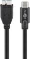 CAVO SPINA USB TYPE-C 3.0 TO SPINA MICRO TIPO B PER HARD DISK 5Gbps 5VDC 3A 0,60cm NERO
