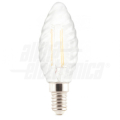 LAMPADINA LED TORTIGLIONE SATINATA A FILAMENTO CERAMICO E14 4,5W 2700K 470LM 220VAC