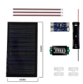 KIT PANNELLO SOLARE 6V MODULO CARICA CN3065 DISPLAY PORTABATTERIA 18650 PRESA MICROUSB 5VDC