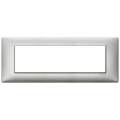 PLACCA ARGENTO LUCIDO IN PLASTICA 7 POSTI BTICINO LIVING