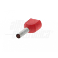 TERMINALE A BUSSOLA PREISOLATO DOPPIO PER CAVO 1mm² AWG18 ROSSO