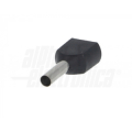 TERMINALE A BUSSOLA PREISOLATO DOPPIO PER CAVO 1,5mm² AWG16 NERO
