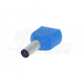 TERMINALE A BUSSOLA PREISOLATO DOPPIO PER CAVO 2,5mm² AWG14 BLU