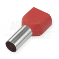 TERMINALE A BUSSOLA PREISOLATO DOPPIO PER CAVO 10mm² AWG8 ROSSO