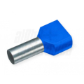 TERMINALE A BUSSOLA PREISOLATO DOPPIO PER CAVO 16mm² AWG6 BLU